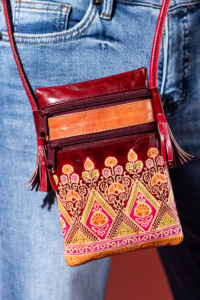 Crimson Caravan Cellphone Bag