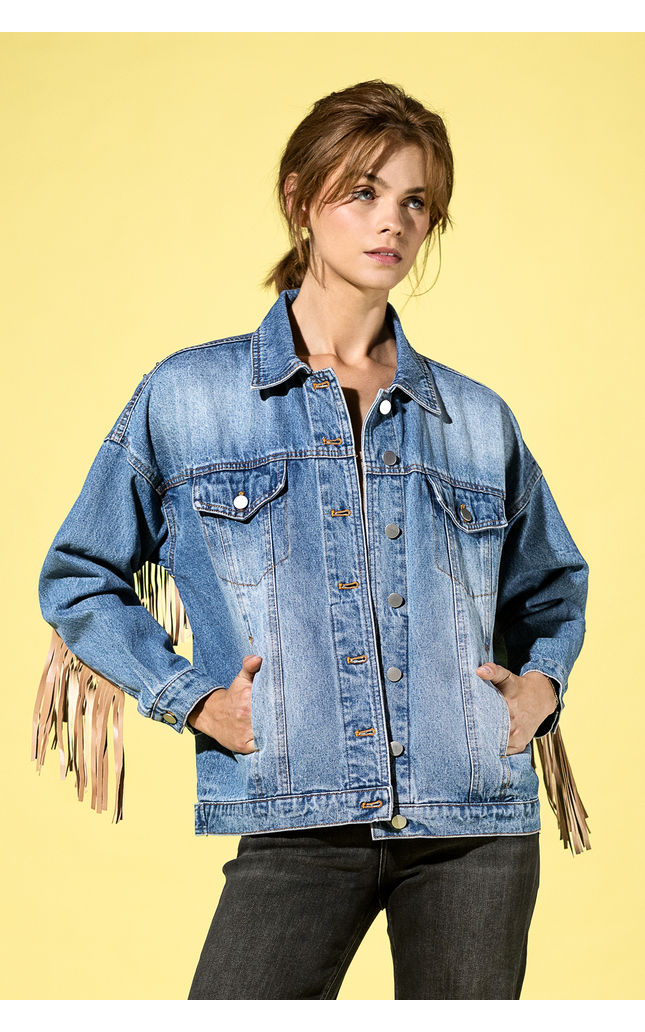 Emberline Fringe Denim Jacket