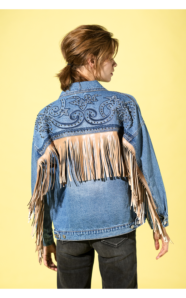 Emberline Fringe Denim Jacket