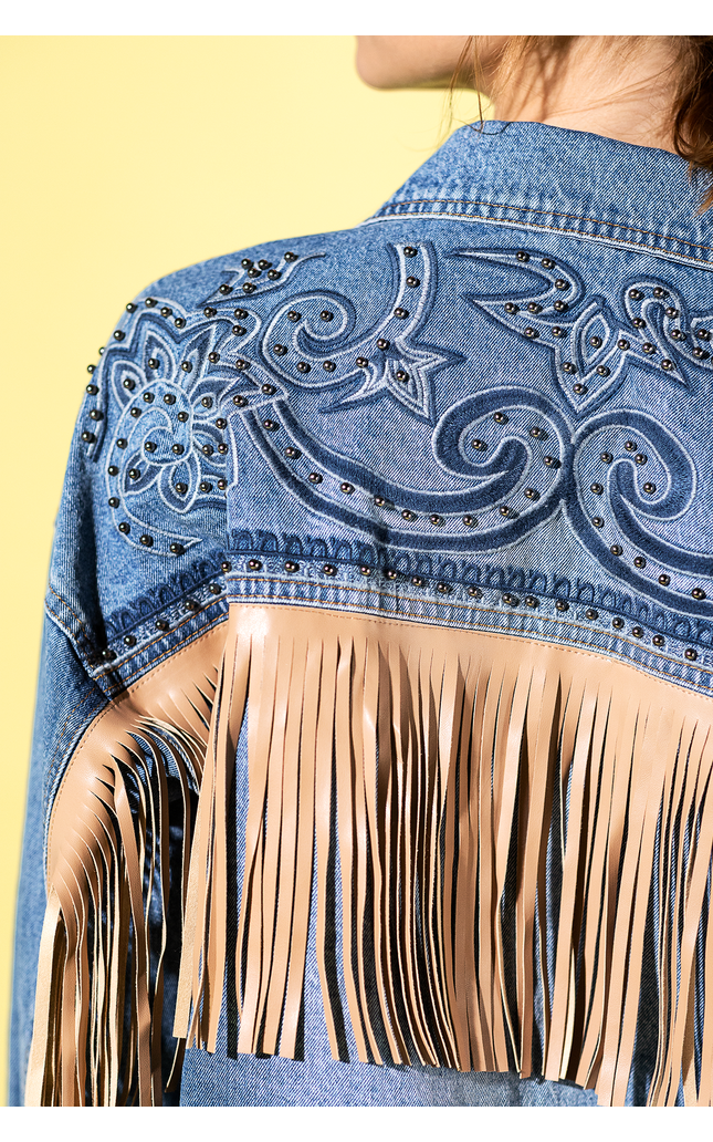 Emberline Fringe Denim Jacket
