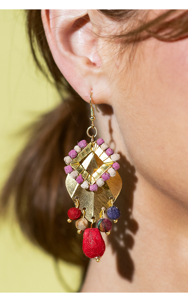 Brass Cascade Upcycled Earrings