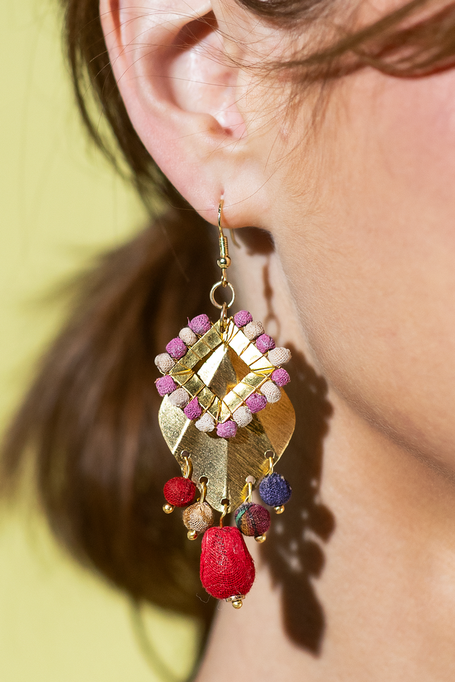 Brass Cascade Upcycled Earrings