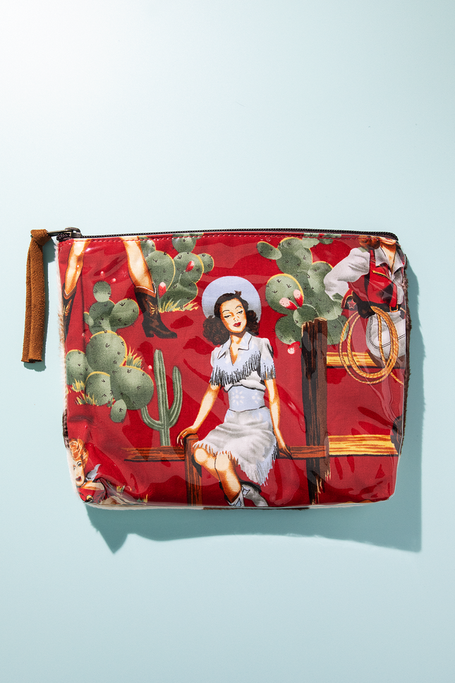Western Pinup Cowgirl Accessory Pouch
