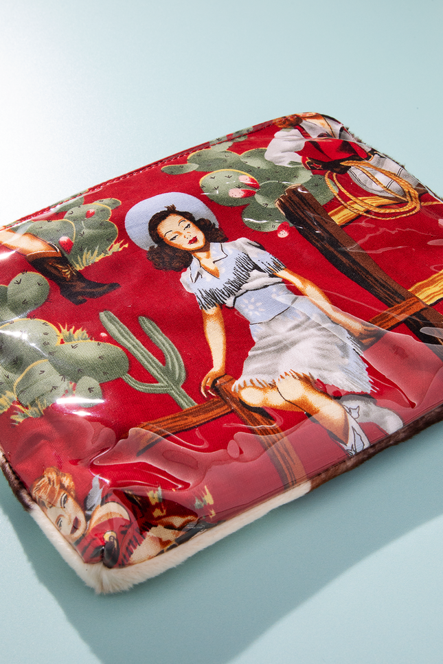 Western Pinup Cowgirl Accessory Pouch