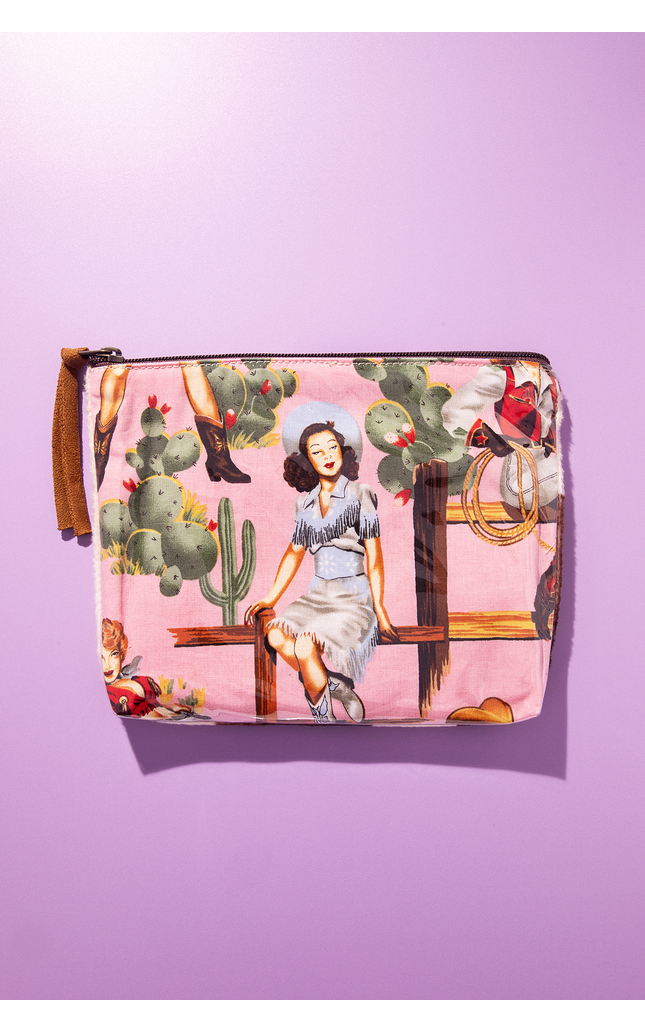 Western Pinup Cowgirl Accessory Pouch