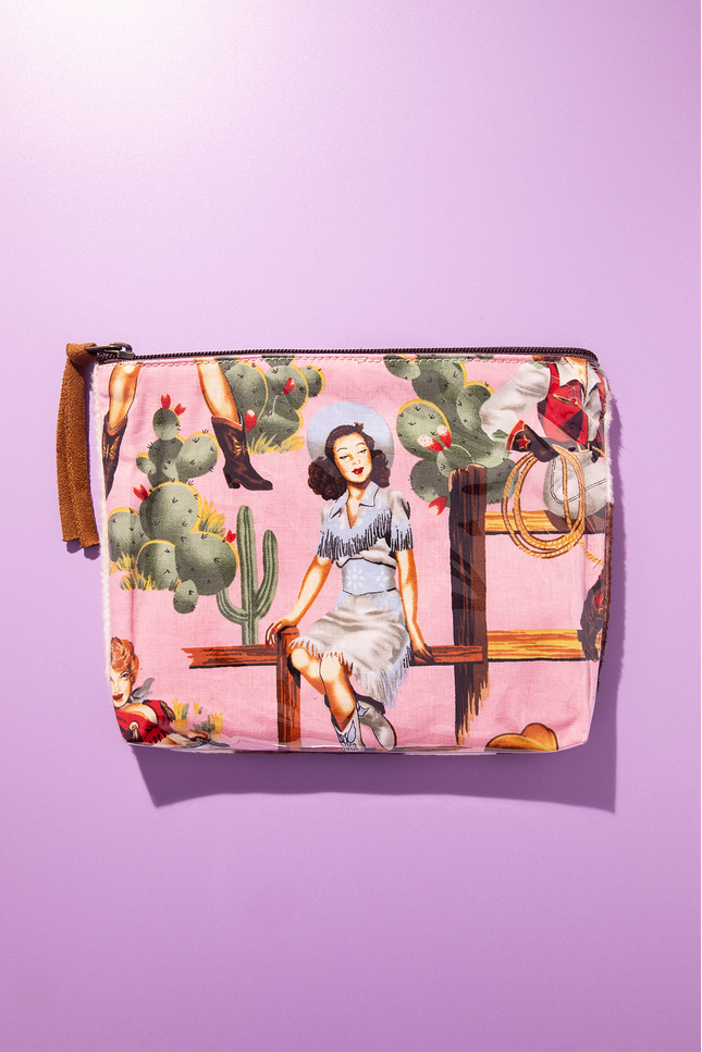 Western Pinup Cowgirl Accessory Pouch