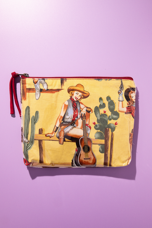 Western Pinup Cowgirl Accessory Pouch