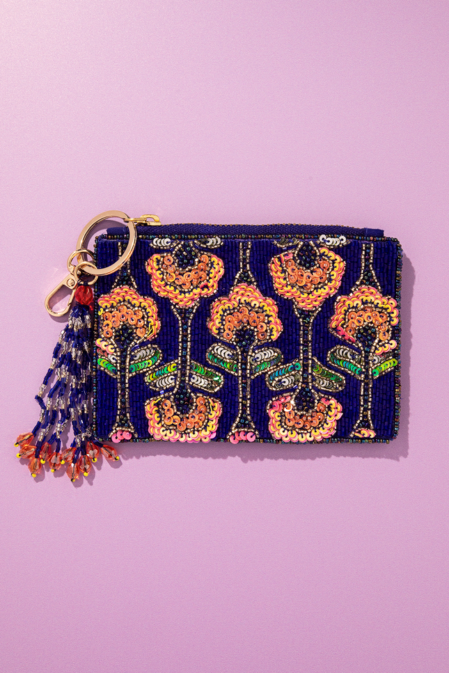Midnight Marigold Coin Pouch