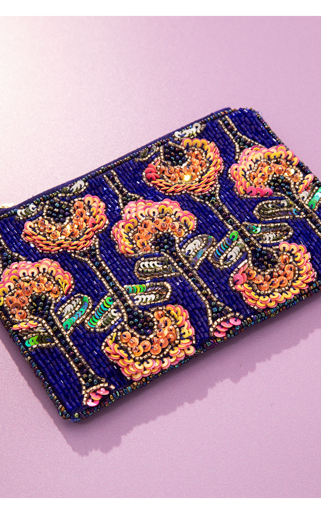 Midnight Marigold Coin Pouch