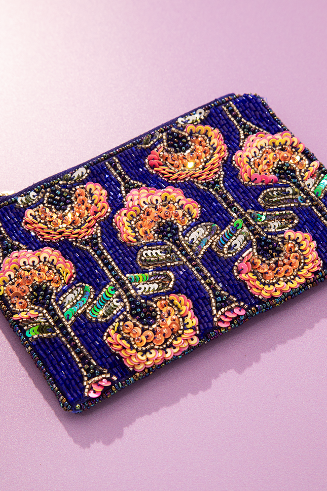Midnight Marigold Coin Pouch