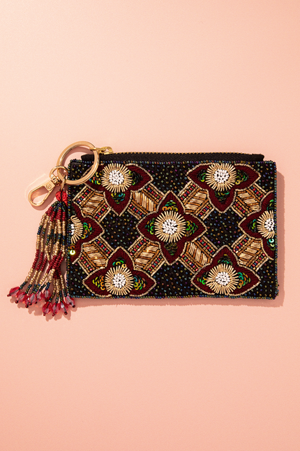 Obsidian Rose Coin Pouch