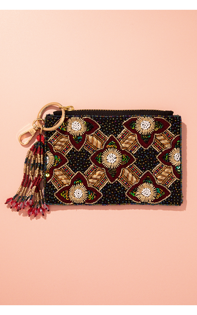 Obsidian Rose Coin Pouch