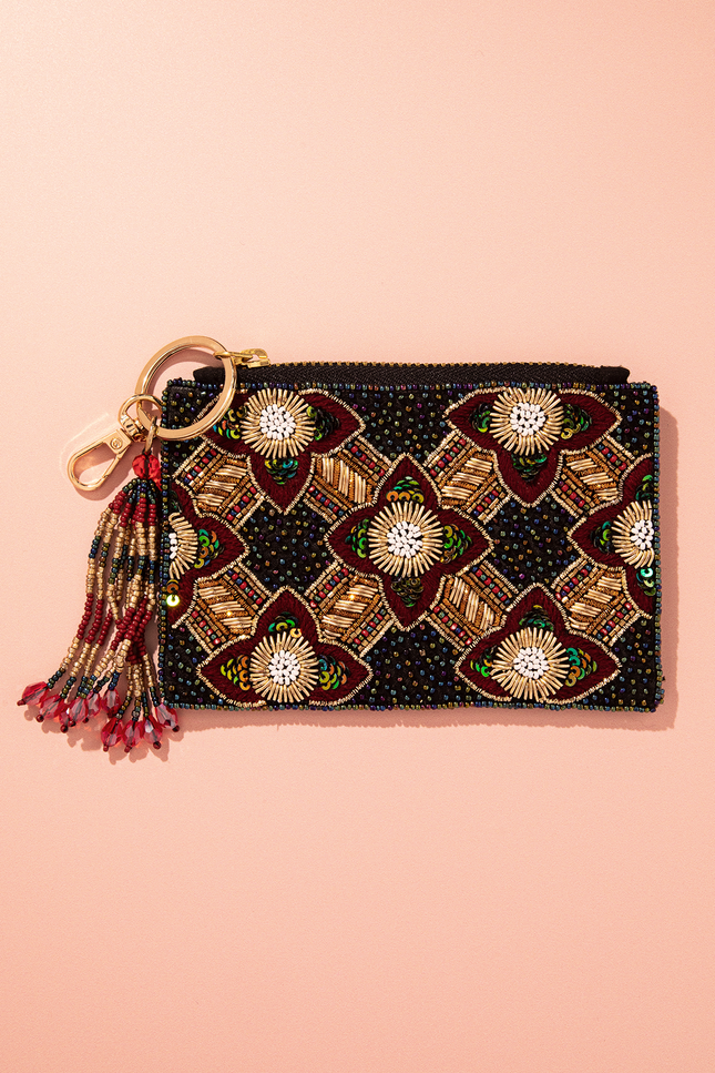 Obsidian Rose Coin Pouch