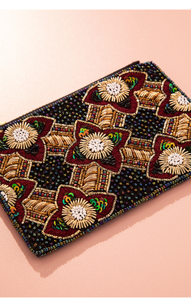 Obsidian Rose Coin Pouch