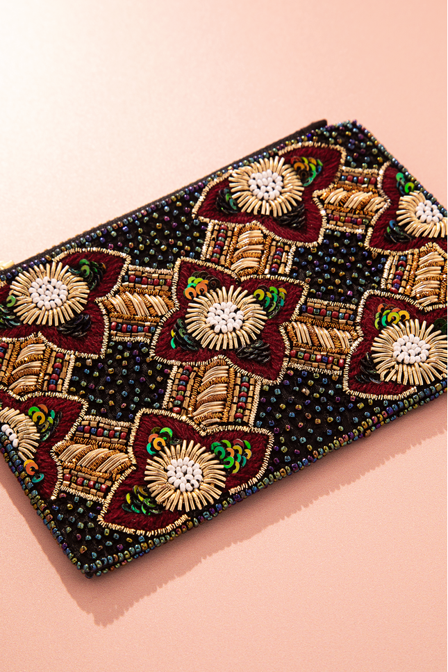 Obsidian Rose Coin Pouch