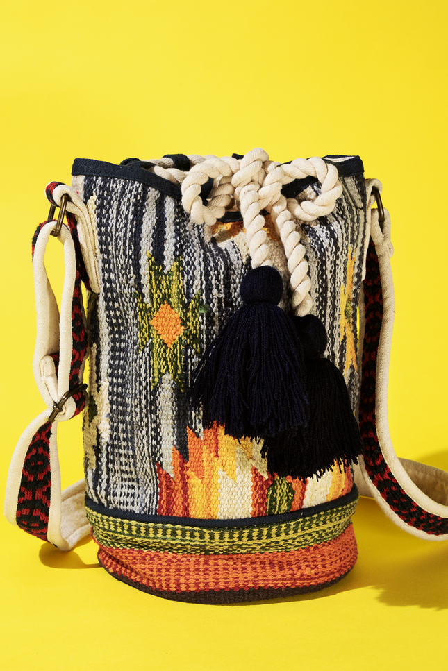 Denim Tassel Crossbody