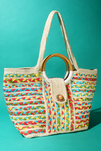 Tahiti Tides Jute Bag