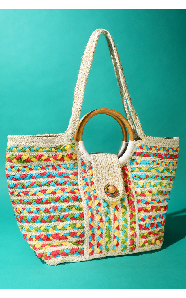 Tahiti Tides Jute Bag