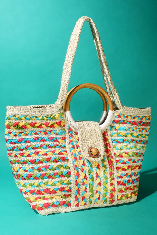 Tahiti Tides Jute Bag