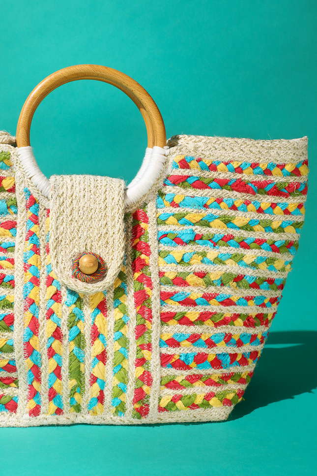 Tahiti Tides Jute Bag