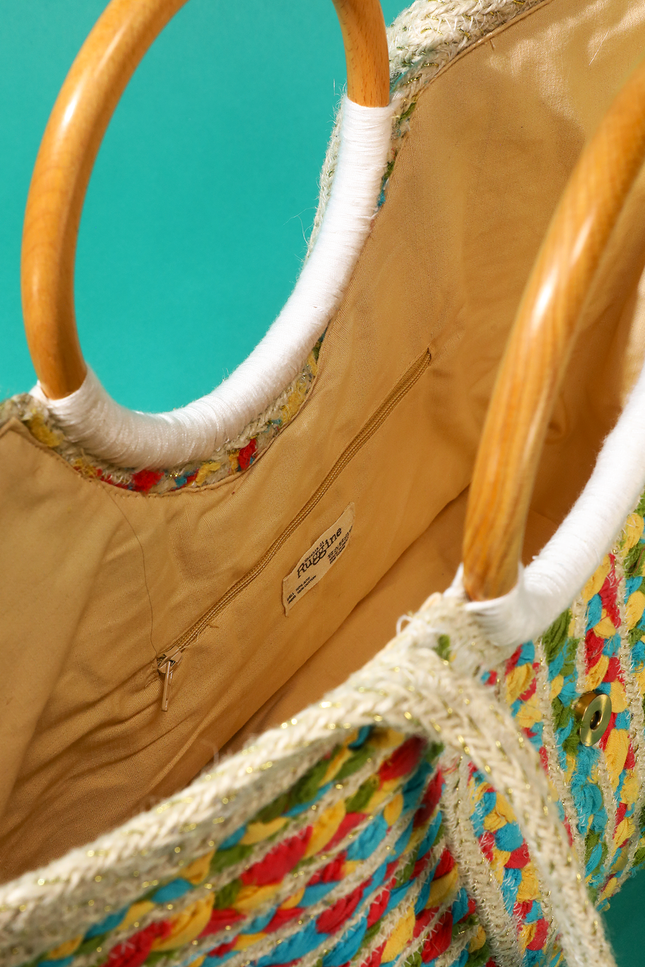 Tahiti Tides Jute Bag