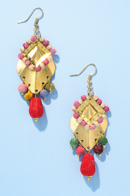 Brass Cascade Upcycled Earrings