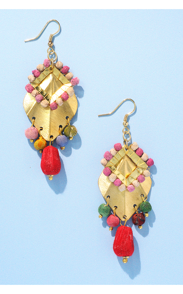 Brass Cascade Upcycled Earrings