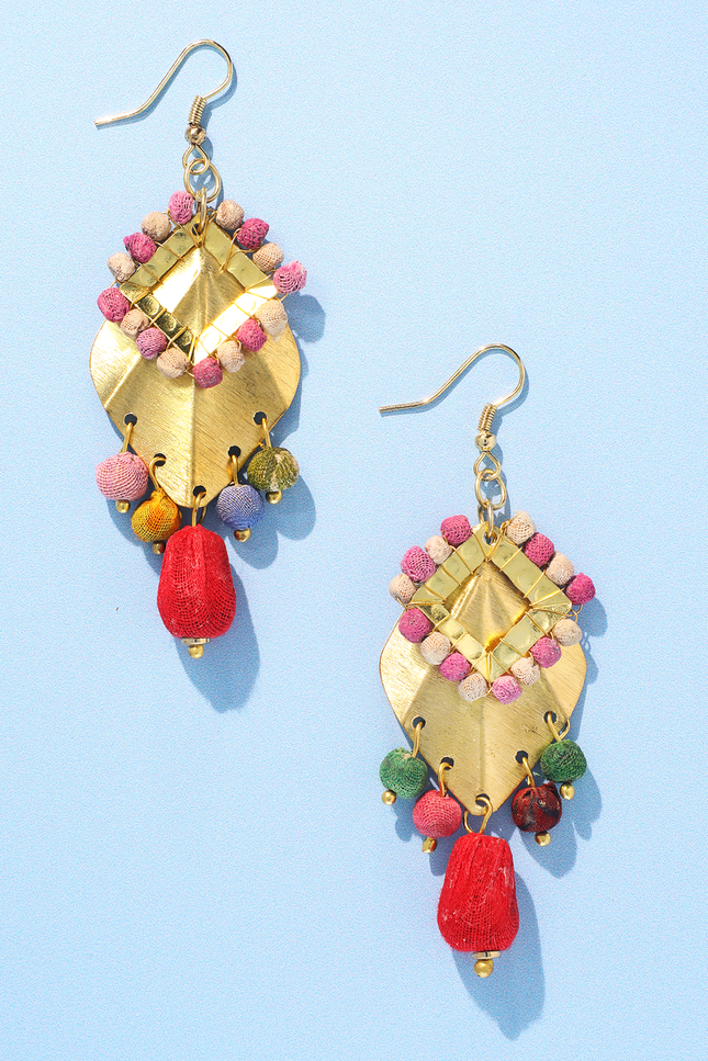 Brass Cascade Upcycled Earrings