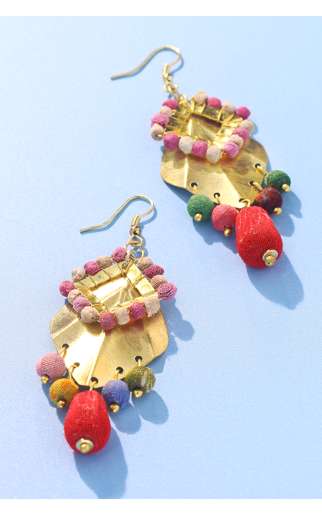 Brass Cascade Upcycled Earrings