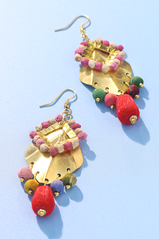 Brass Cascade Upcycled Earrings