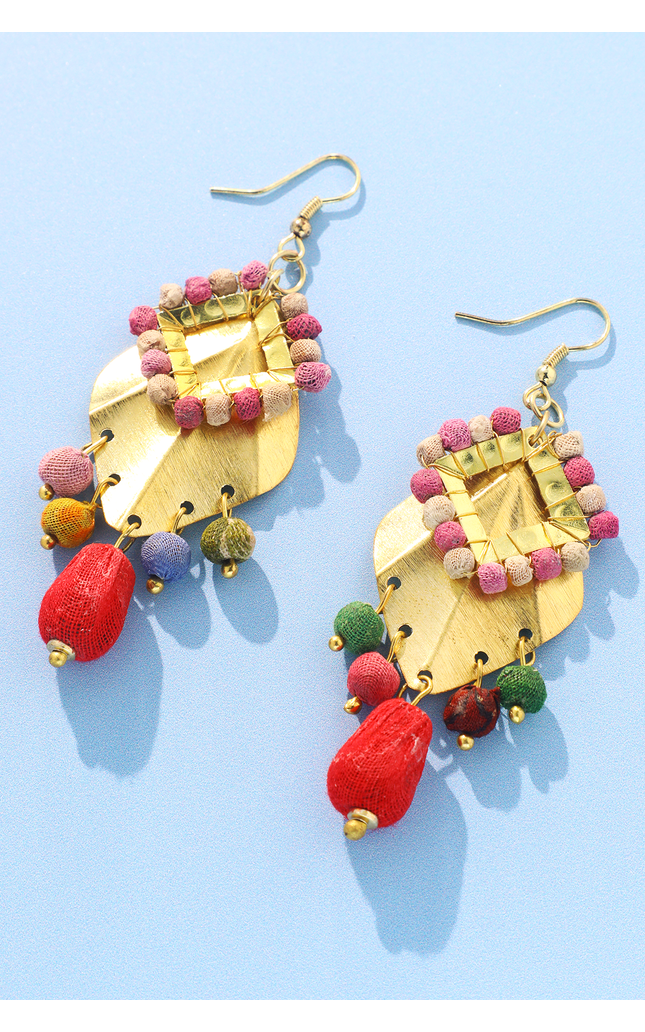 Brass Cascade Upcycled Earrings