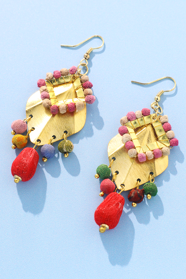Brass Cascade Upcycled Earrings