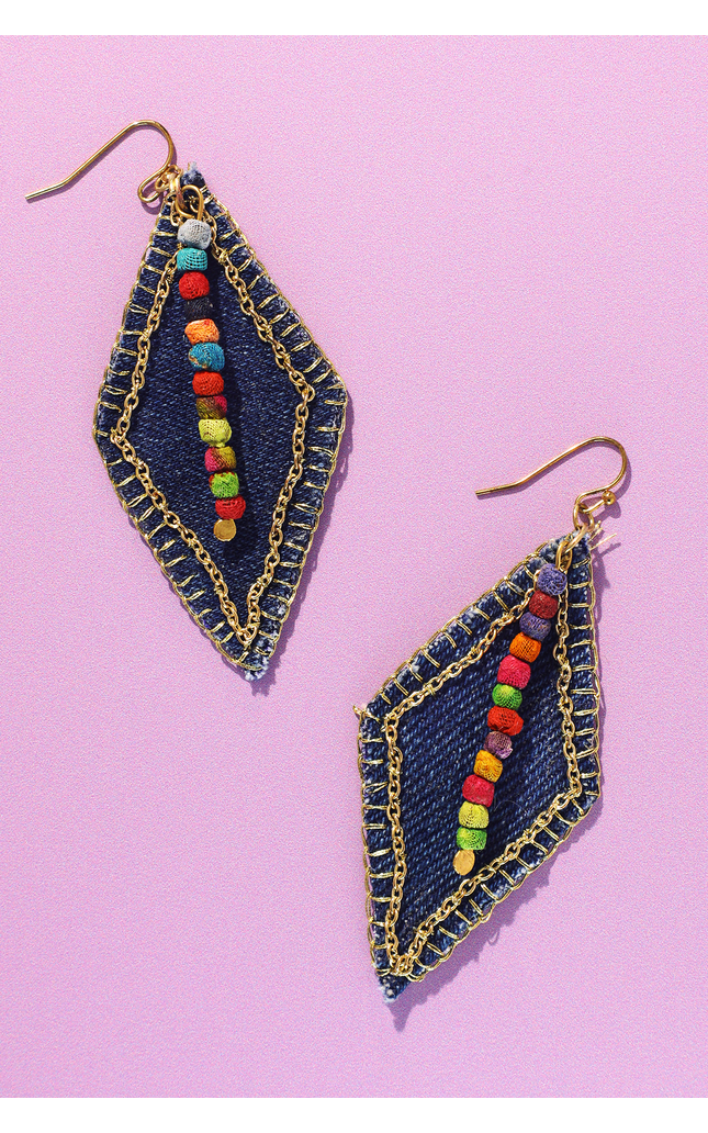 Denim Prism Earrings