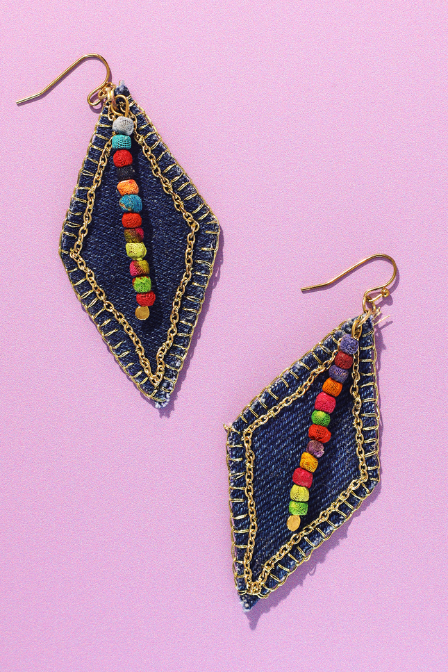 Denim Prism Earrings