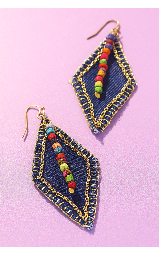 Denim Prism Earrings