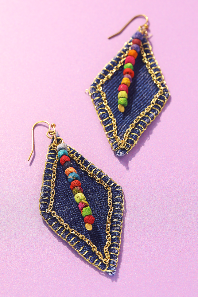Denim Prism Earrings