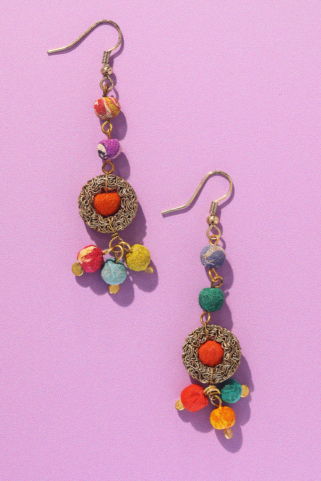 Upcycled Rustic Harmony Earrings