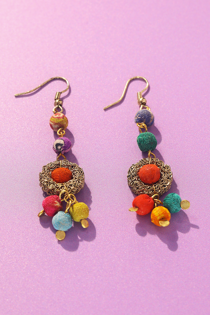 Upcycled Rustic Harmony Earrings
