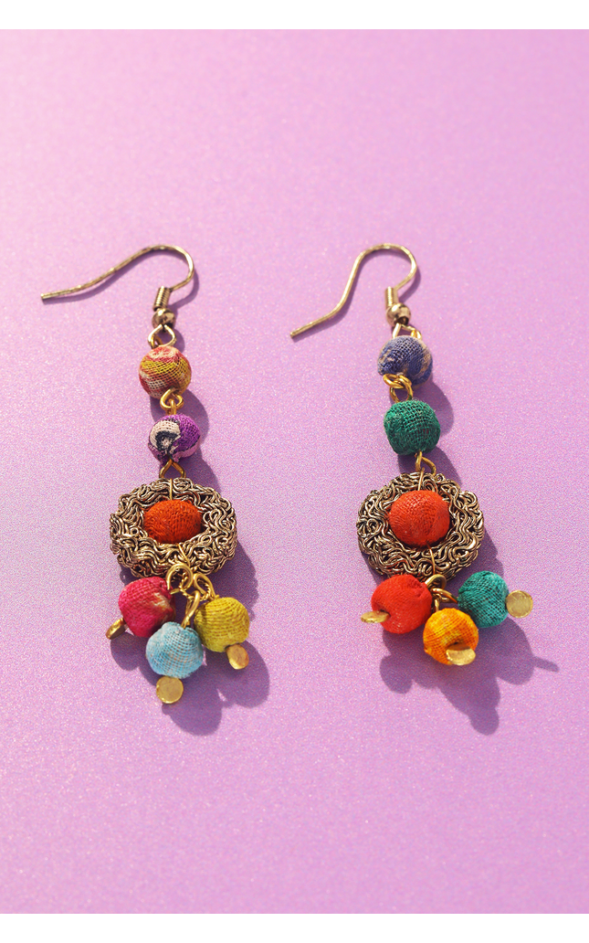 Upcycled Rustic Harmony Earrings