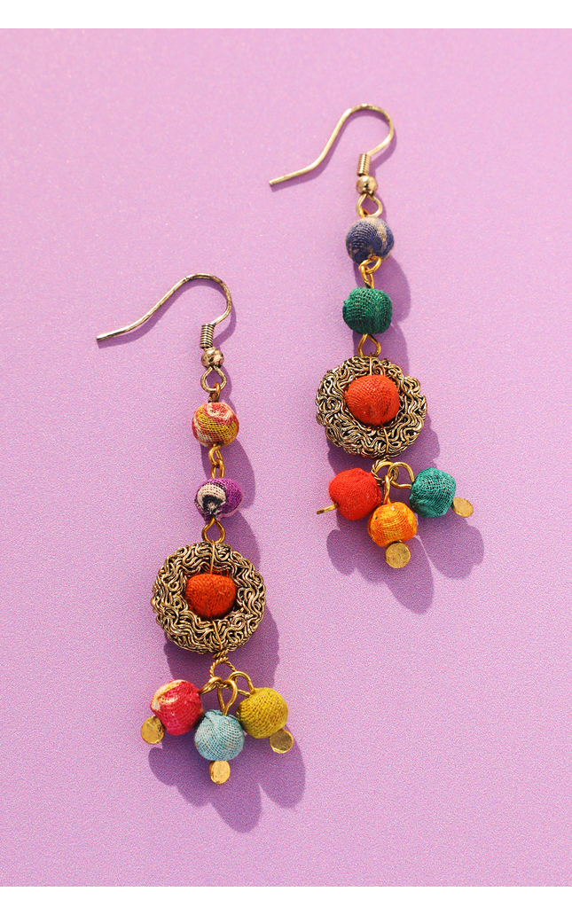 Upcycled Rustic Harmony Earrings