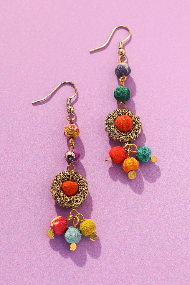 Upcycled Rustic Harmony Earrings