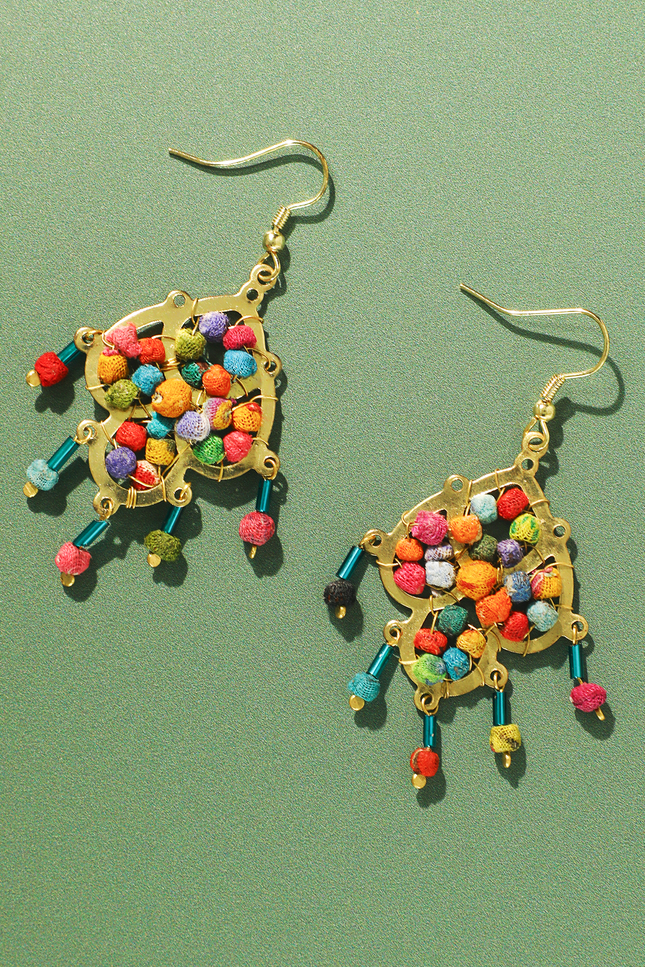 Upcycled Lustre Drop Earrings