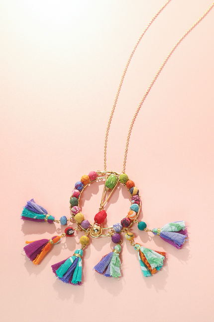 Circle Pendant Necklace With Tassels