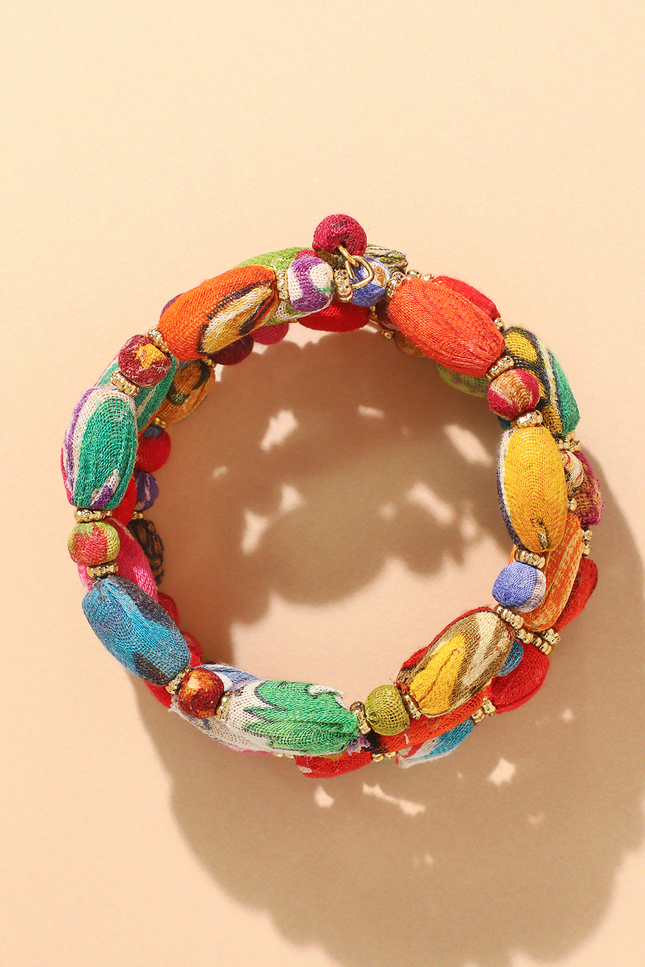 Stackable Upcycled Sari Bracelet