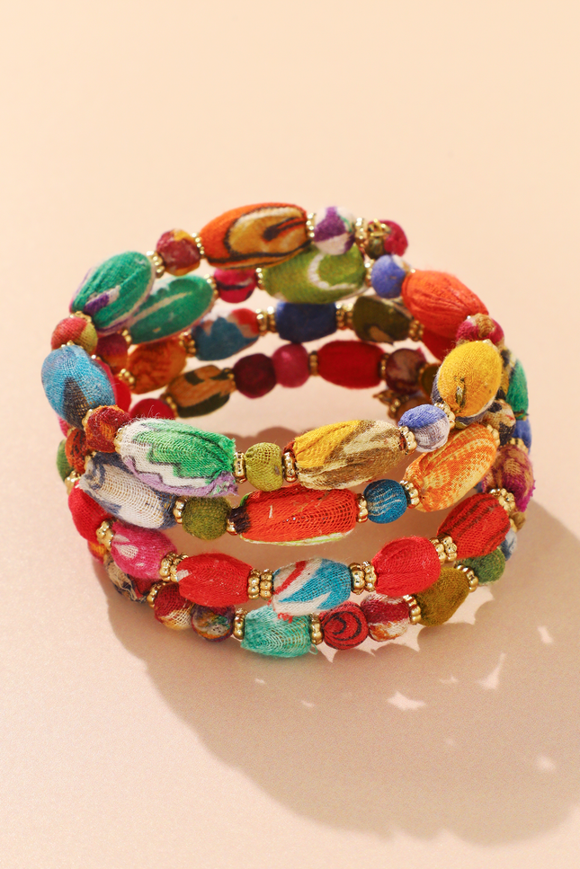 Stackable Upcycled Sari Bracelet