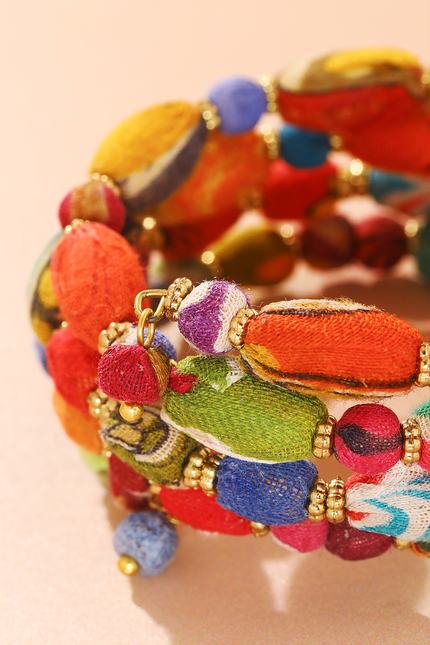 Stackable Upcycled Sari Bracelet