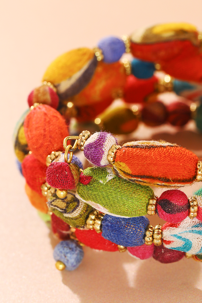 Stackable Upcycled Sari Bracelet