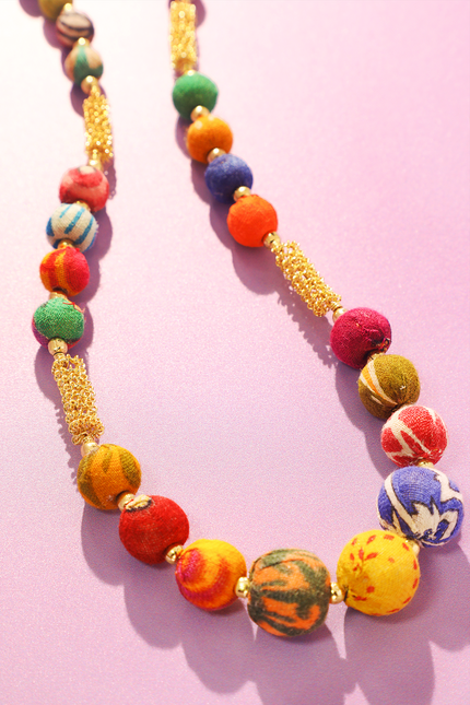 Classic Upcycled Sari Bead Necklace