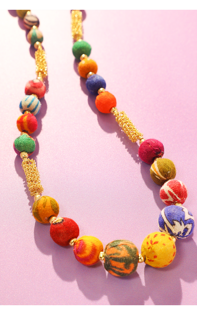 Classic Upcycled Sari Bead Necklace