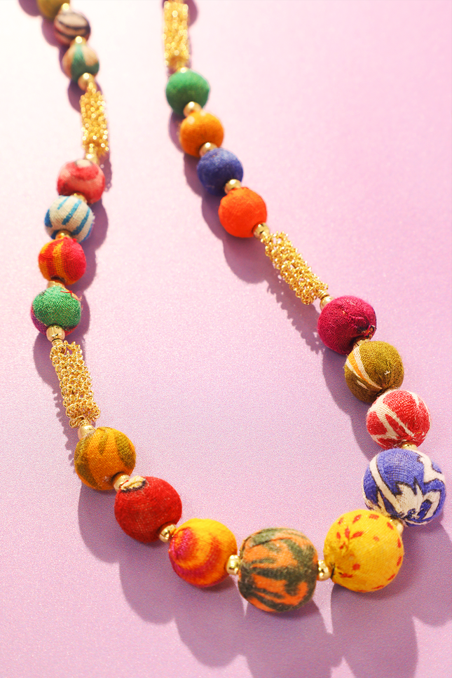 Classic Upcycled Sari Bead Necklace